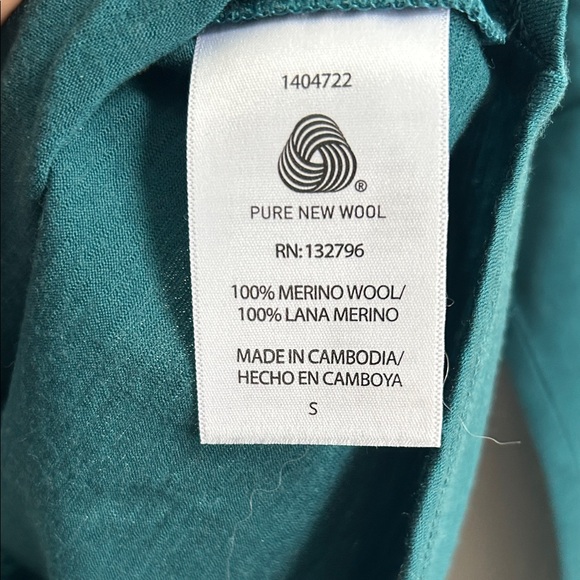 Wool Women's Long Sleeve Top - Teal - Picture 4 of 4